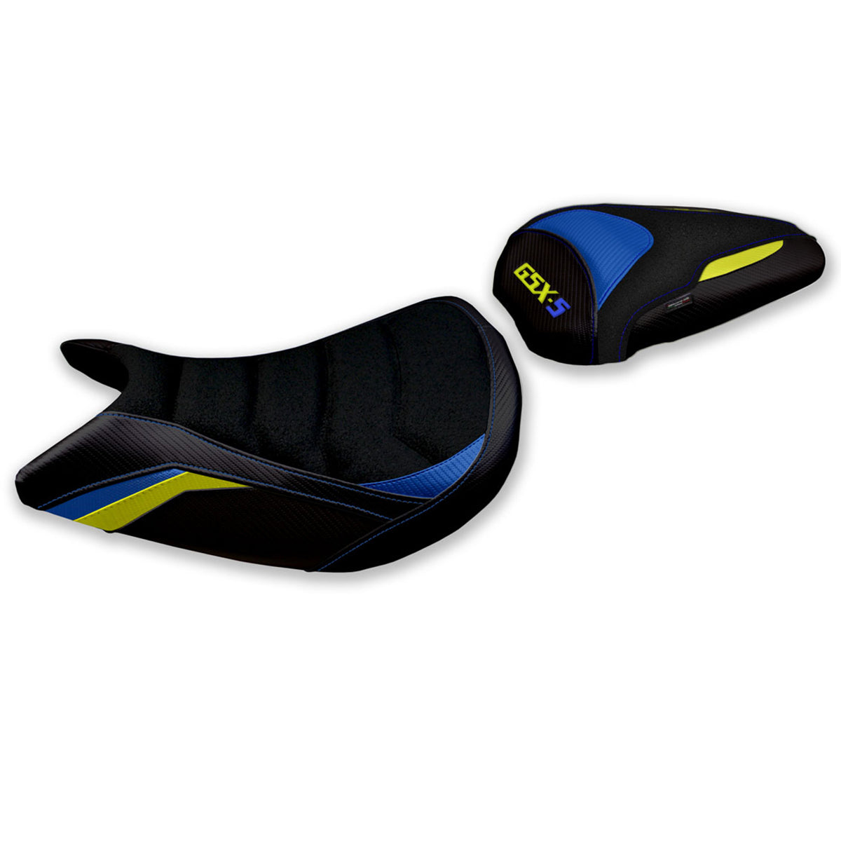 Suzuki GSXS 1000 2021-2025 Seat Cover Tappezzeria Italia Ultragrip in Blue and Yellow
