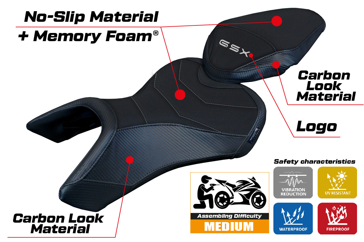 Suzuki GSX 8S-8R 2023-2025 Seat Cover Tappezzeria Italia Comfort in Black