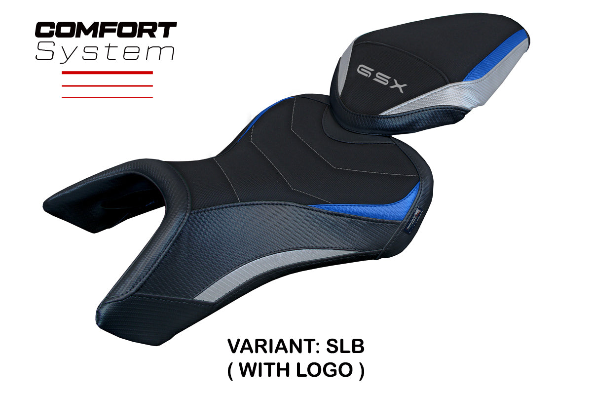 Suzuki GSX 8S-8R 2023-2025 Seat Cover Tappezzeria Italia Comfort in Silver Blue and Black