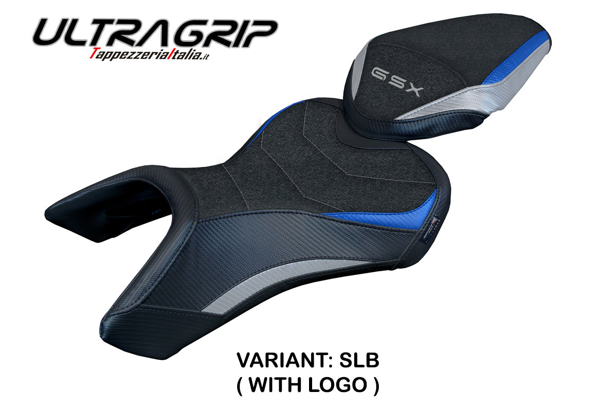 Suzuki GSX 8S-8R 2023-2025 Seat Cover Tappezzeria Italia Ultragrip in Silver Blue and Black