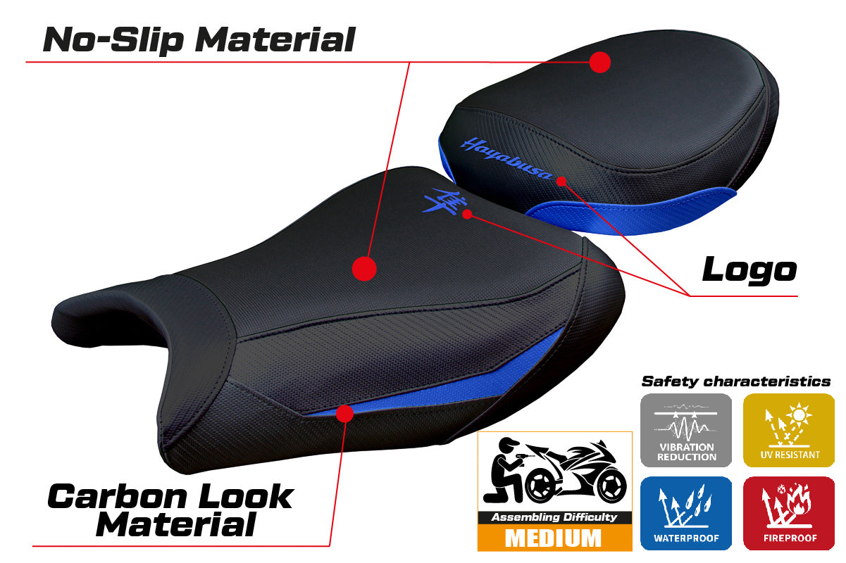 Suzuki GSX R 1300 Hayabusa 2008-2020 Seat Cover Tappezzeria Italia in Blue