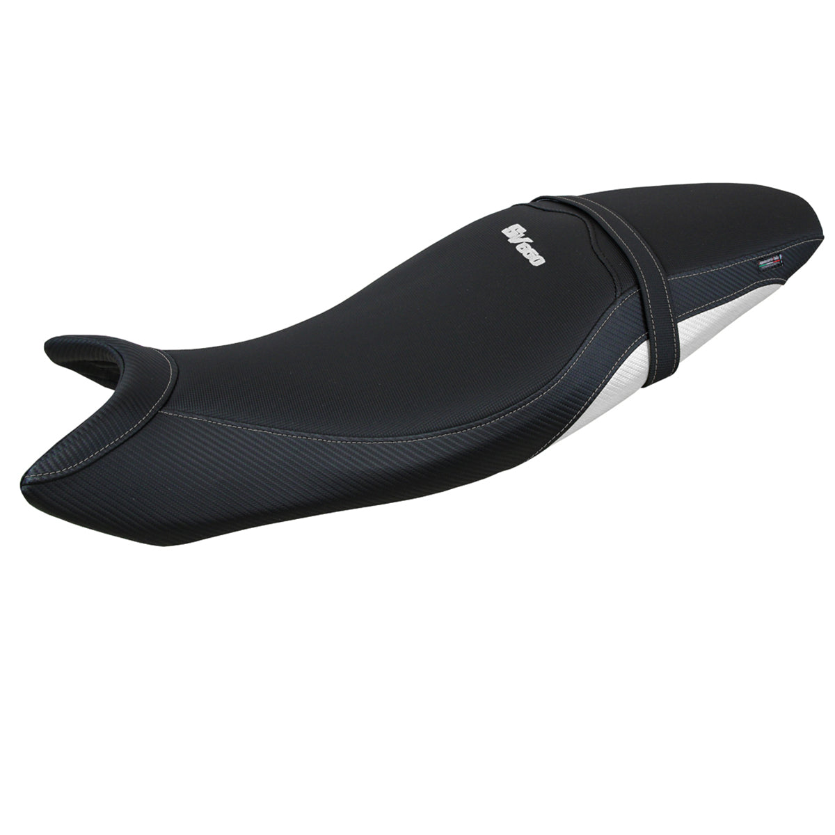 Suzuki SV650 2016-2025 Seat Cover Tappezzeria Italia in White and Black