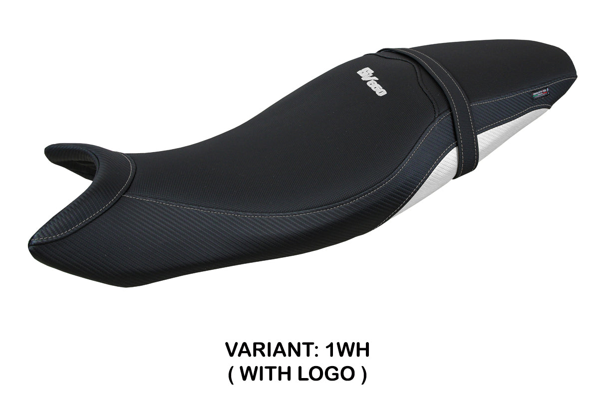 Suzuki SV650 2016-2025 Seat Cover Tappezzeria Italia in White and Black