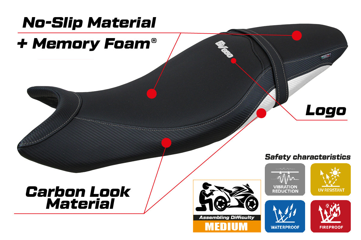 Suzuki SV650 2016-2025 Seat Cover Tappezzeria Italia Comfort in White