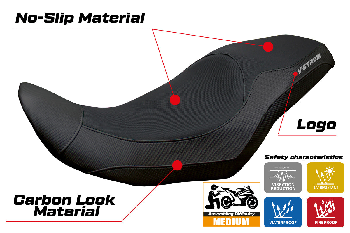 Suzuki V-Strom 800 DE SE 2023 2024 2025 Seat Cover Tappezzeria Black