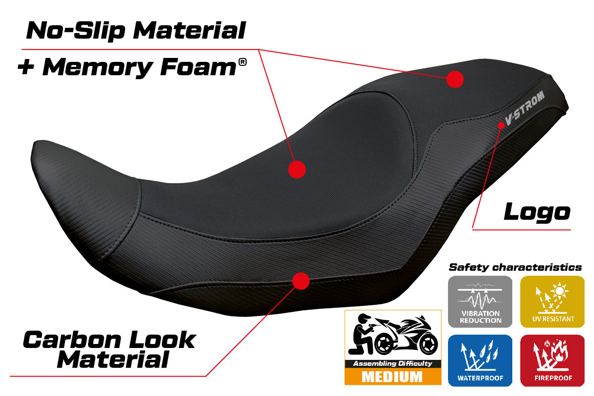 Suzuki V-Strom 800 DE SE 2023-2025 Seat Cover Tappezzeria Comfort Black