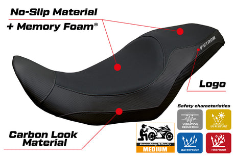 Suzuki V-Strom 800 DE SE 2023-2025 Seat Cover Tappezzeria Comfort Black