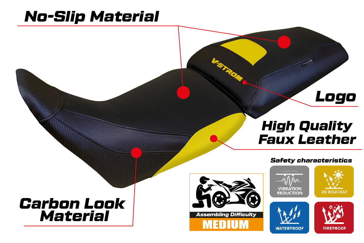 Suzuki V-Strom 1050 2020-2025 Seat Cover Tappezzeria Italia in Yellow