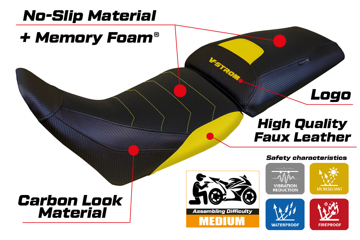 Suzuki V-Strom 1050 2020-2025 Seat Cover Tappezzeria Italia Comfort in Yellow