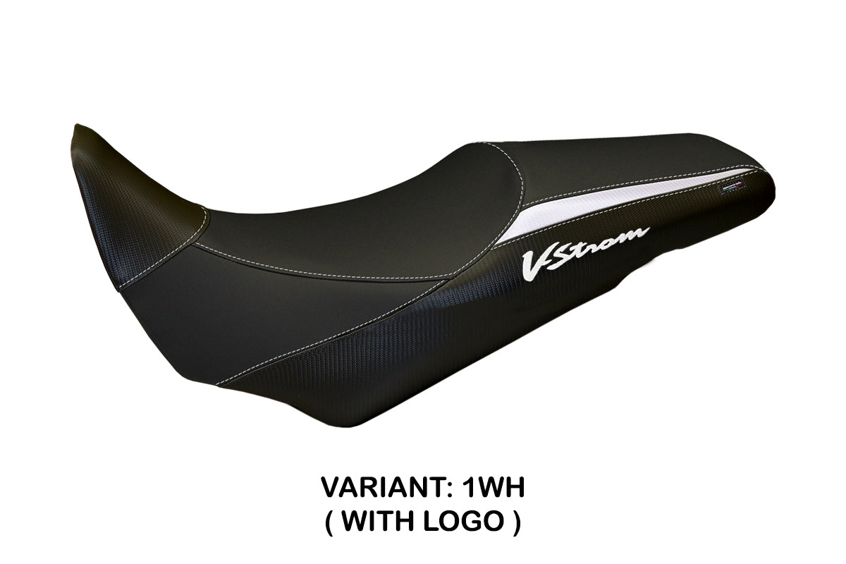 Suzuki VStrom 1000 2014-2019 Seat Cover Tappezzeria Italia in White and Black