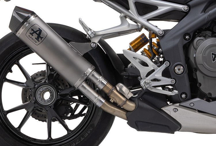 71955PK  Arrow Exhaust Race-Tech Slip-on Exhaust, Titanium for Triumph Speed Triple 1200 RS 21-24
