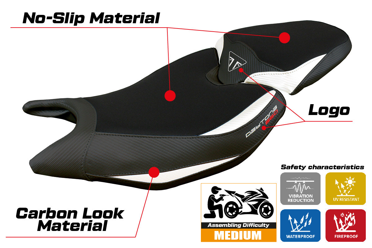 Triumph Daytona 660 2024 Seat Cover Tappezzeria White Black