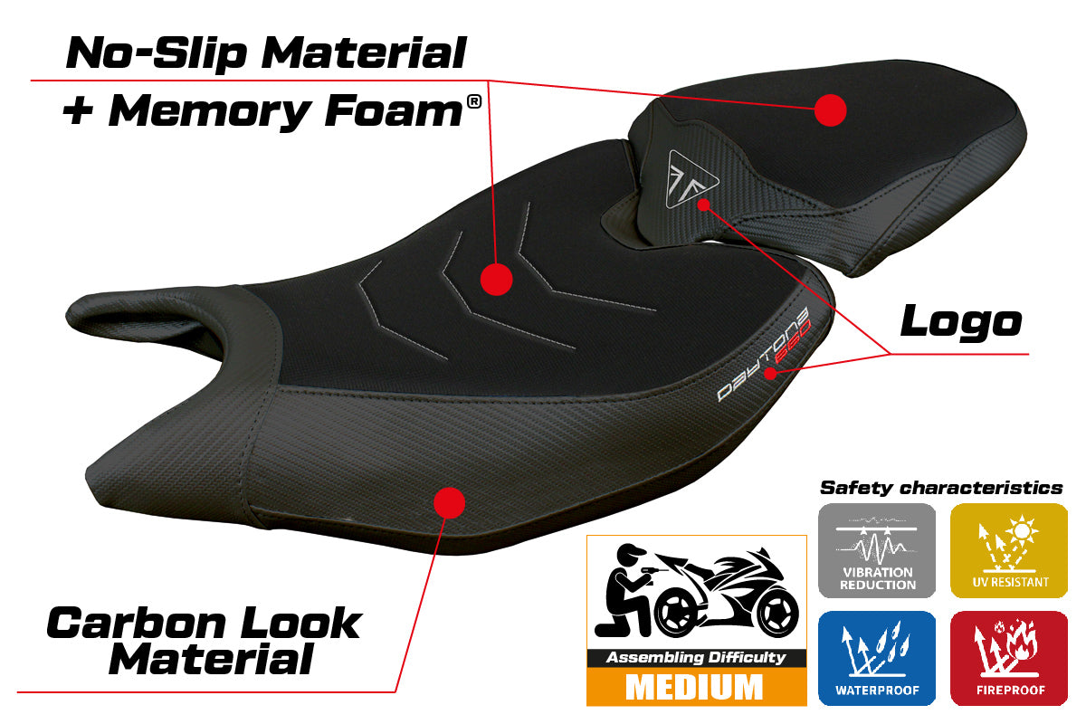 Triumph Daytona 660 2024 Seat Cover Tappezzeria Comfort Black