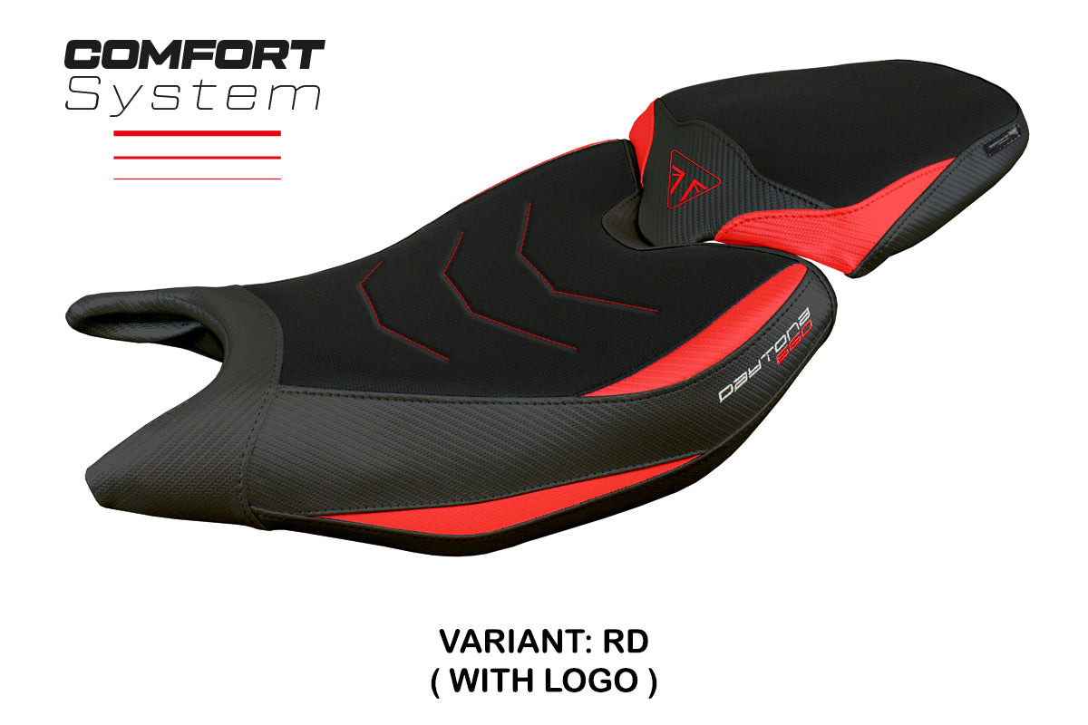 Triumph Daytona 660 2024 Seat Cover Tappezzeria Comfort Red Black