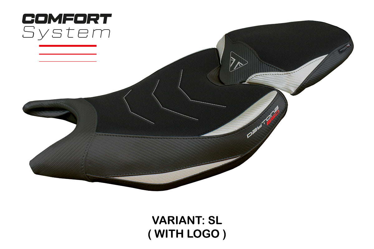 Triumph Daytona 660 2024 Seat Cover Tappezzeria Comfort Silver Black