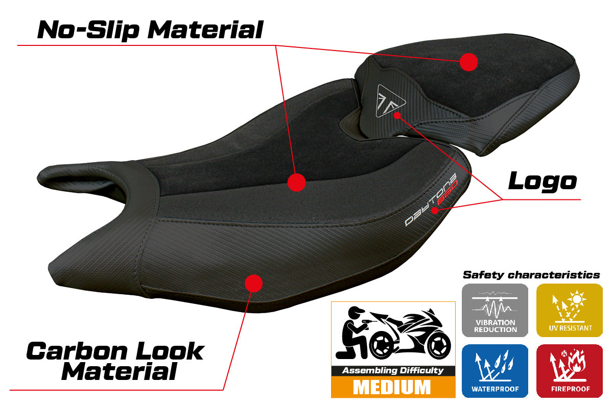 Triumph Daytona 660 2024 Seat Cover Tappezzeria Ultragrip Black