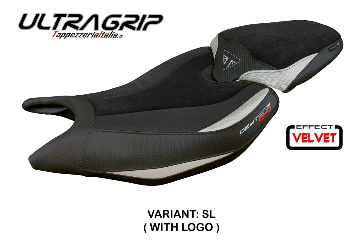 Triumph Daytona 660 2024 Seat Cover Tappezzeria Ultragrip Silver Black
