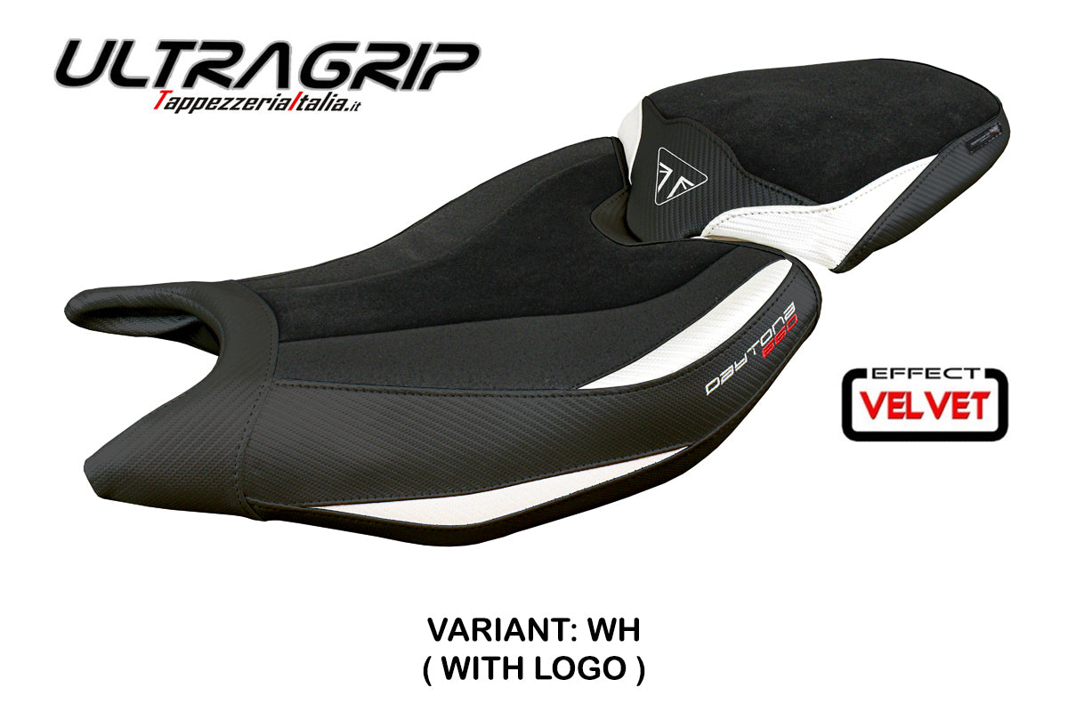 Triumph Daytona 660 2024 Seat Cover Tappezzeria Ultragrip White Black