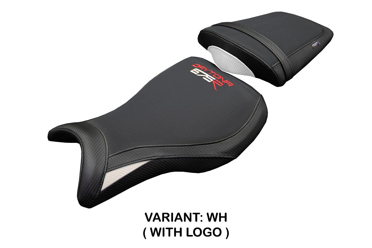 Triumph Daytona 675R 2006-2009 2010 2011 2012 Seat Cover Tappezzeria White Black