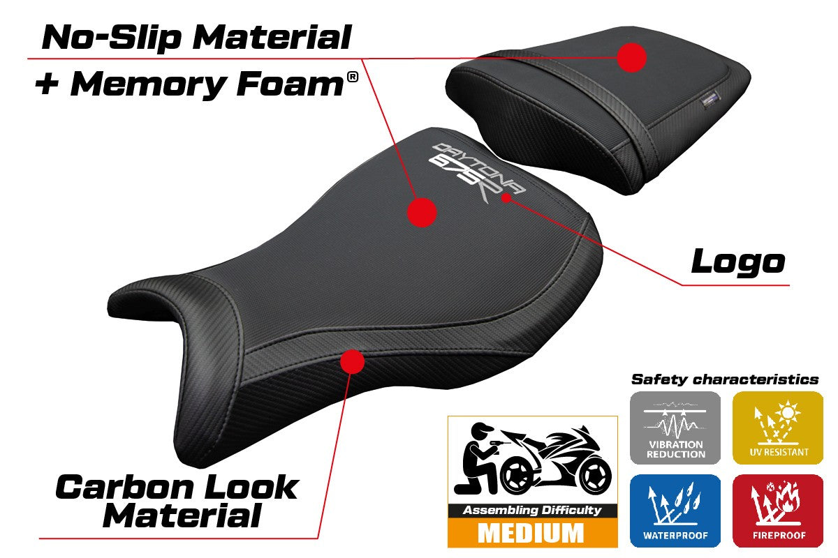 Triumph Daytona 675R 2006-2010 2011 2012 Seat Cover Tappezzeria Comfort Black