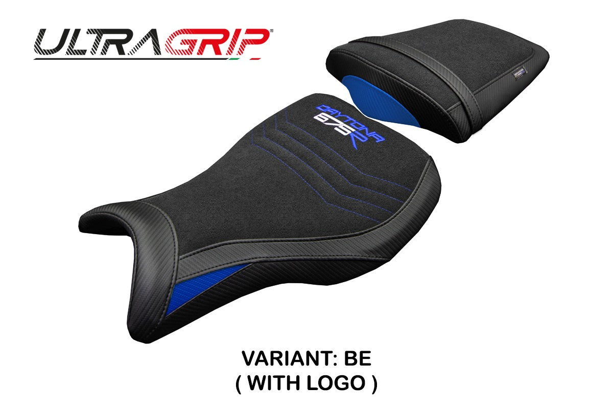 Triumph Daytona 675R 2006-2011 2012 Seat Cover Tappezzeria Ultragrip Blue Black