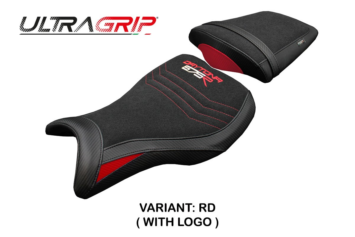 Triumph Daytona 675R 2006-2011 2012 Seat Cover Tappezzeria Ultragrip Red Black