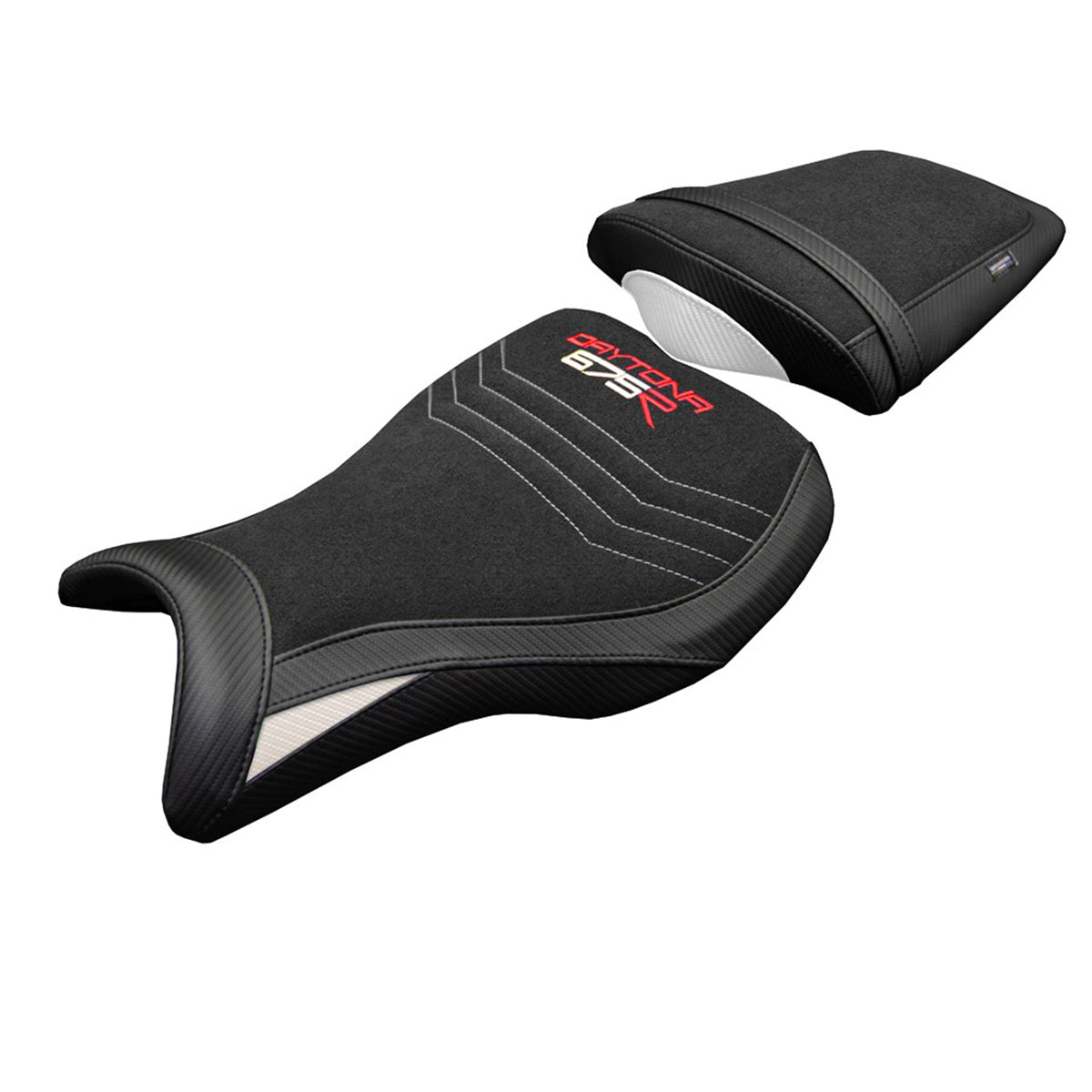 Triumph Daytona 675R 2006-2011 2012 Seat Cover Tappezzeria Ultragrip White Black