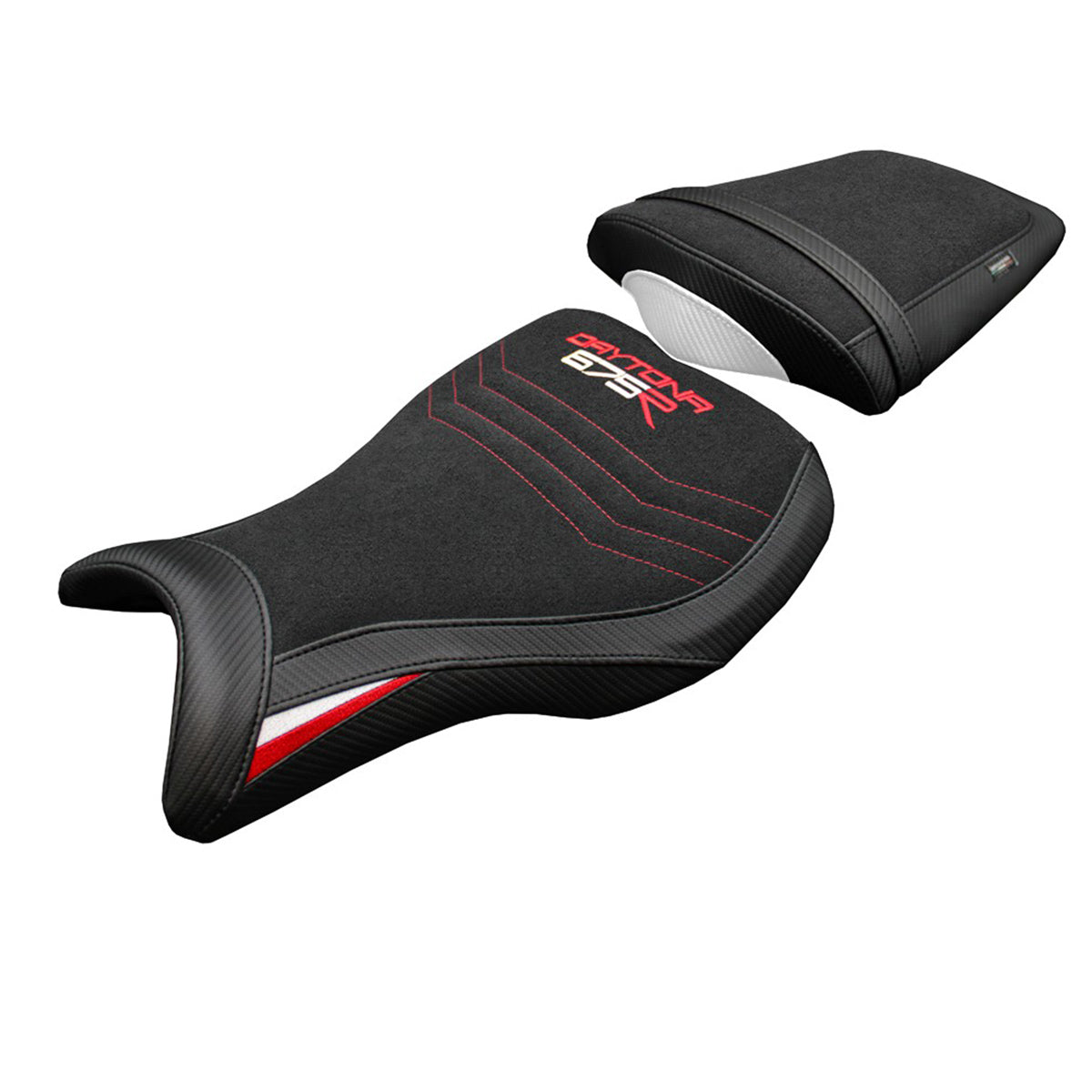 Triumph Daytona 675R 2006-2012 Seat Cover Tappezzeria Ultragrip White Red Black