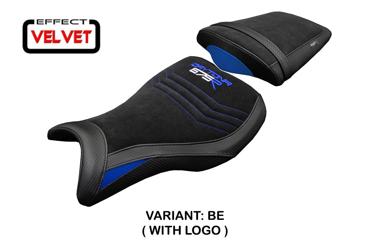 Triumph Daytona 675R 2006-2011 2012 Seat Cover Tappezzeria Velvet Blue Black