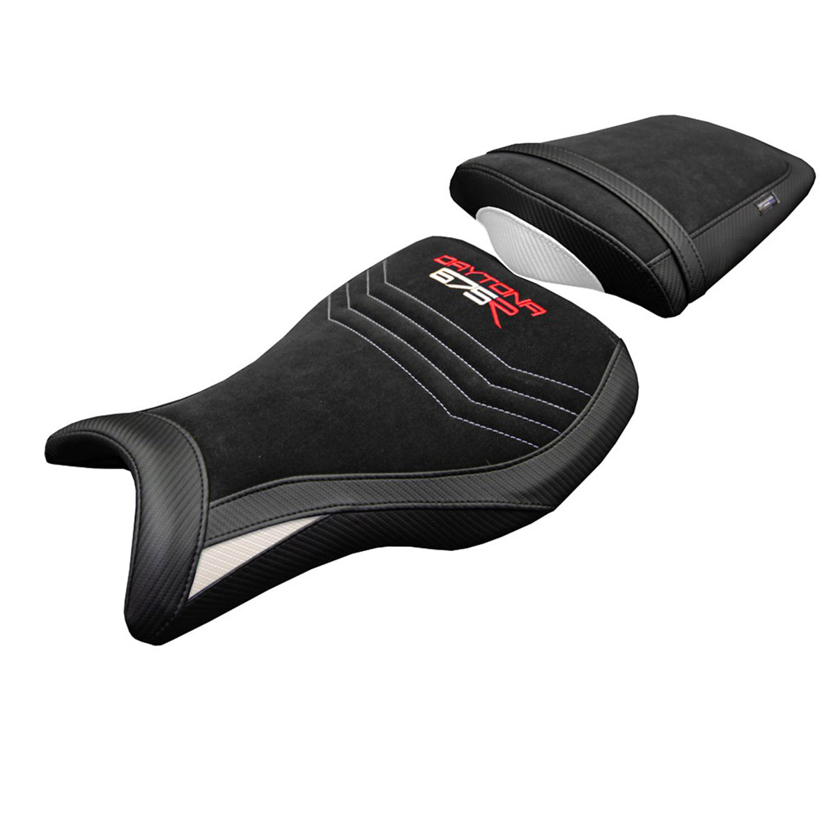 Triumph Daytona 675R 2006-2011 2012 Seat Cover Tappezzeria Velvet White Black