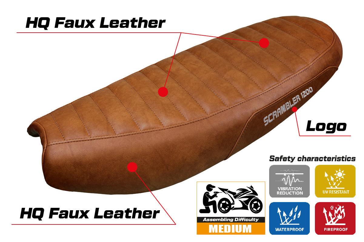 Triumph Scrambler 1200 2019-2025 Seat Cover Tappezzeria Italia in Brown