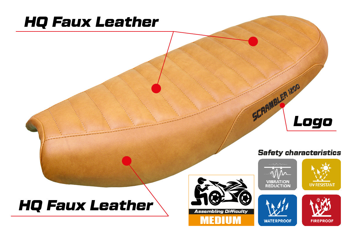 Triumph Scrambler 1200 2019-2025 Seat Cover Tappezzeria Italia in Camel