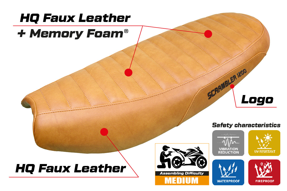 Triumph Scrambler 1200 2019-2025 Seat Cover Tappezzeria Italia Comfort in Camel
