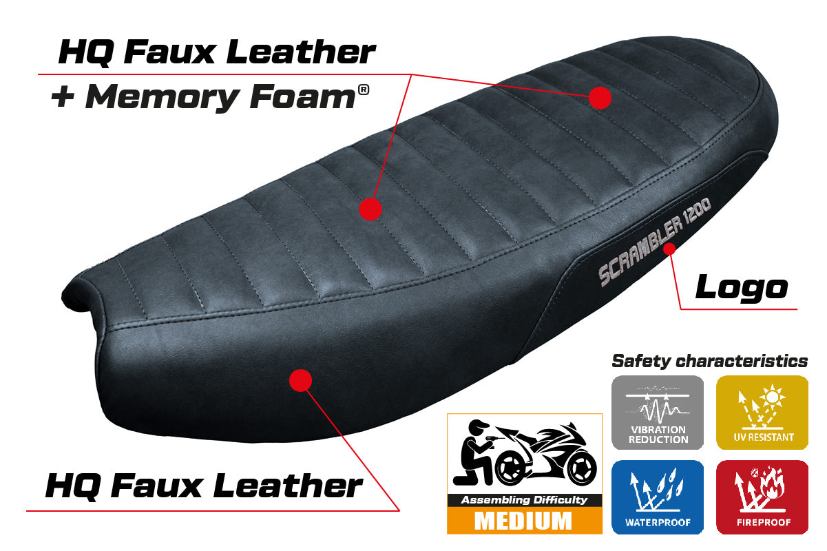 Triumph Scrambler 1200 2019-2025 Seat Cover Tappezzeria Italia Comfort in Black