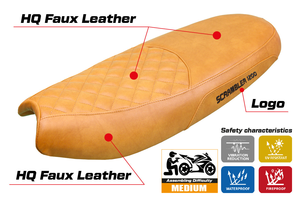 Triumph Scrambler 1200 2019-2025 Seat Cover Tappezzeria Italia in Camel SE