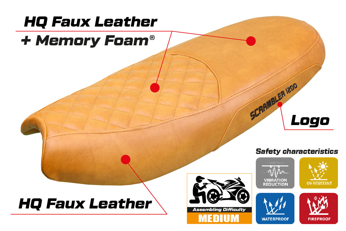 Triumph Scrambler 1200 2019-2025 Seat Cover Tappezzeria Italia Comfort in Camel SE