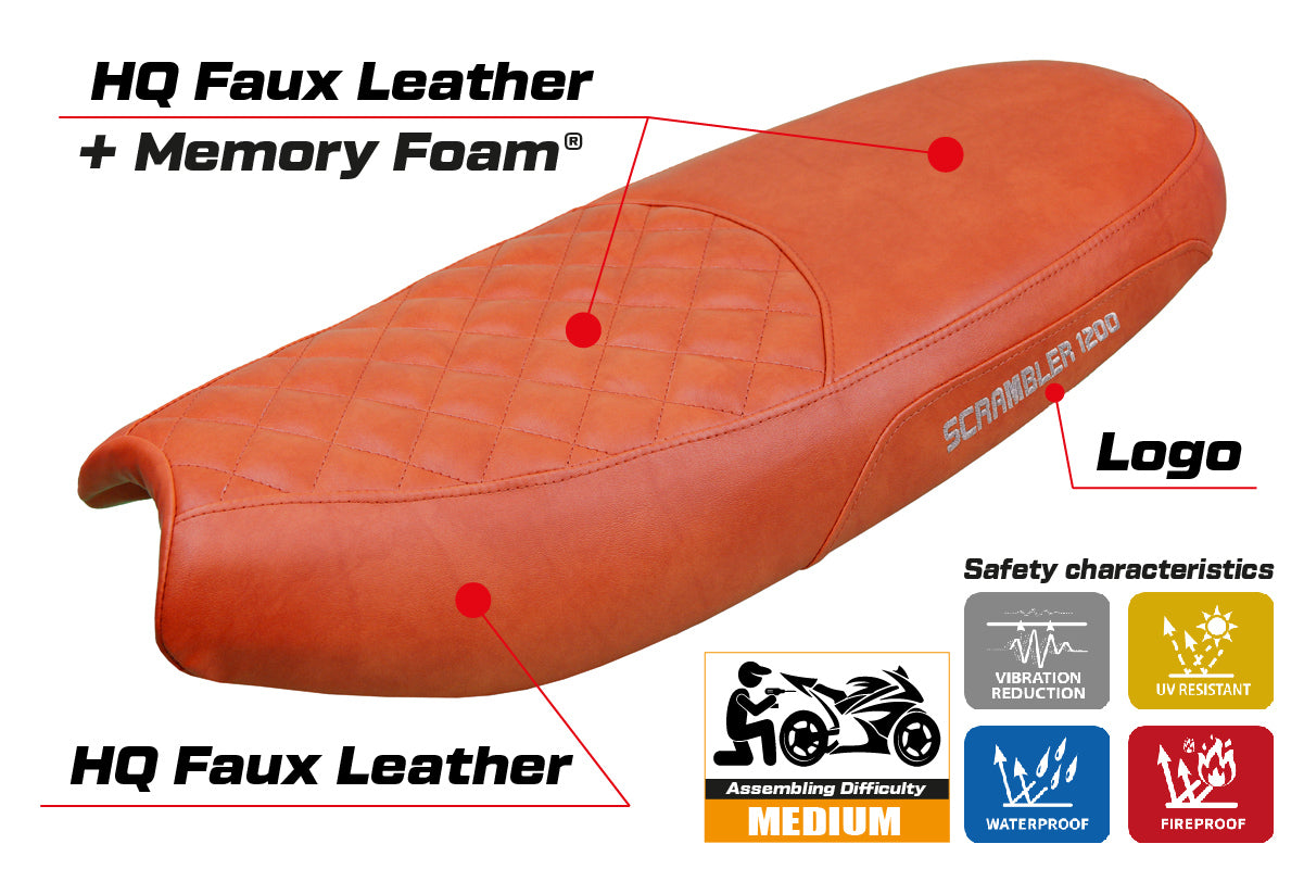 Triumph Scrambler 1200 2019-2025 Seat Cover Tappezzeria Italia Comfort in Brick SE