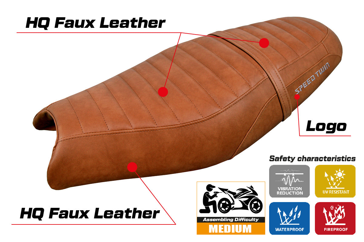 Triumph Speed Twin 900 2019-2025 Seat Cover Tappezzeria Italia in Brown