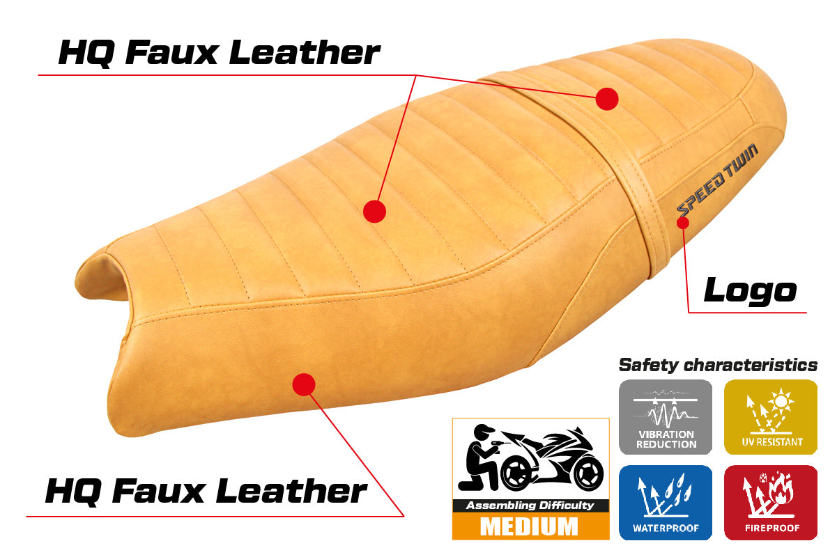 Triumph Speed Twin 900 2019-2025 Seat Cover Tappezzeria Italia in Camel