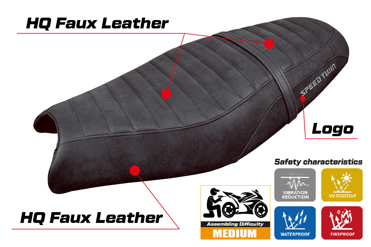 Triumph Speed Twin 900 2019-2025 Seat Cover Tappezzeria Italia in Black