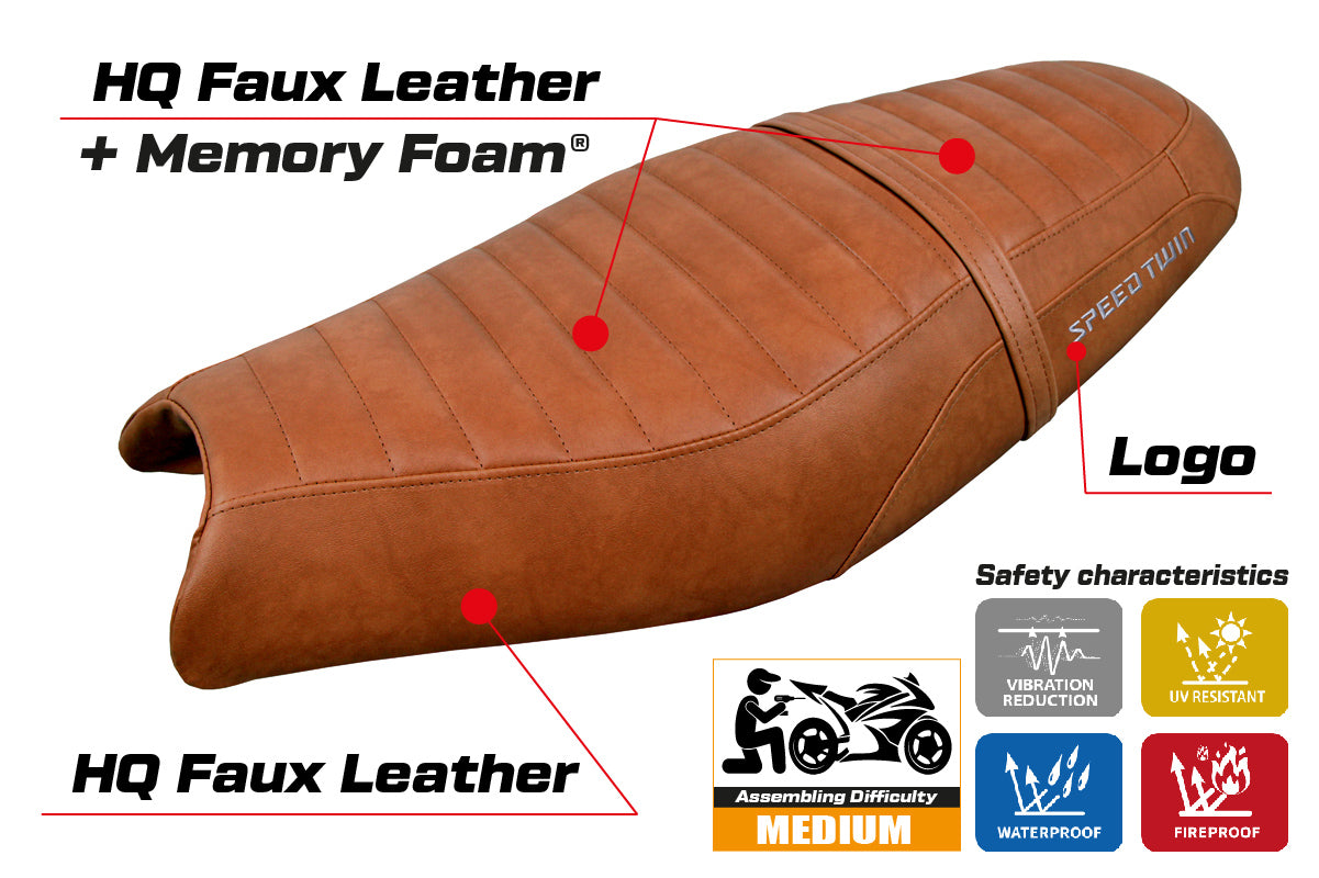 Triumph Speed Twin 900 2019-2025 Seat Cover Tappezzeria Italia Comfort in Brown