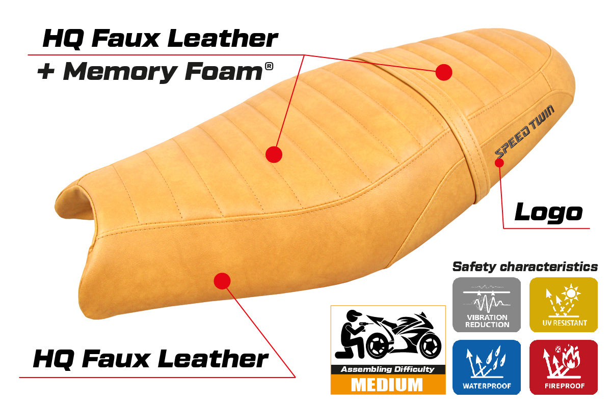 Triumph Speed Twin 900 2019-2025 Seat Cover Tappezzeria Italia Comfort in Camel
