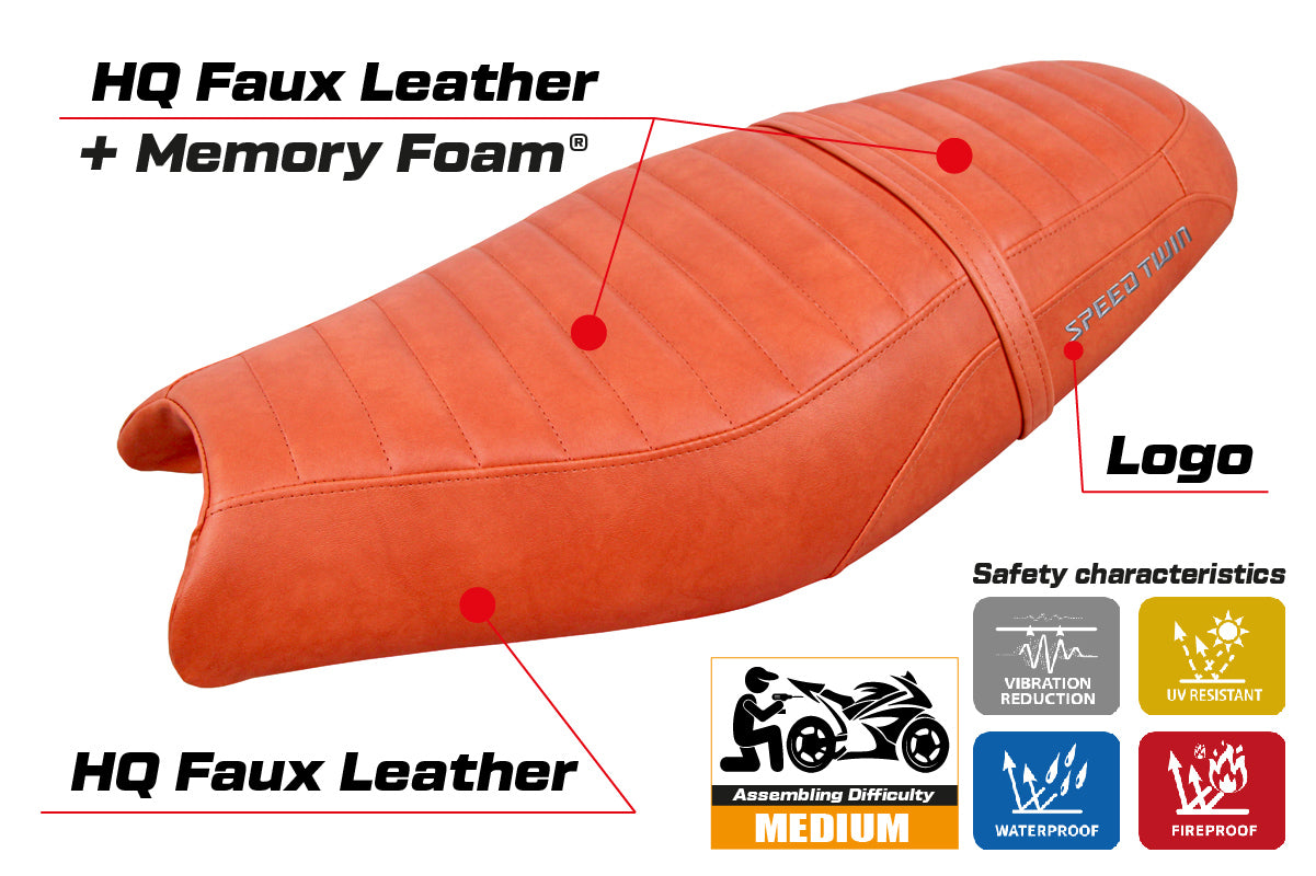 Triumph Speed Twin 900 2019-2025 Seat Cover Tappezzeria Italia Comfort in Brick