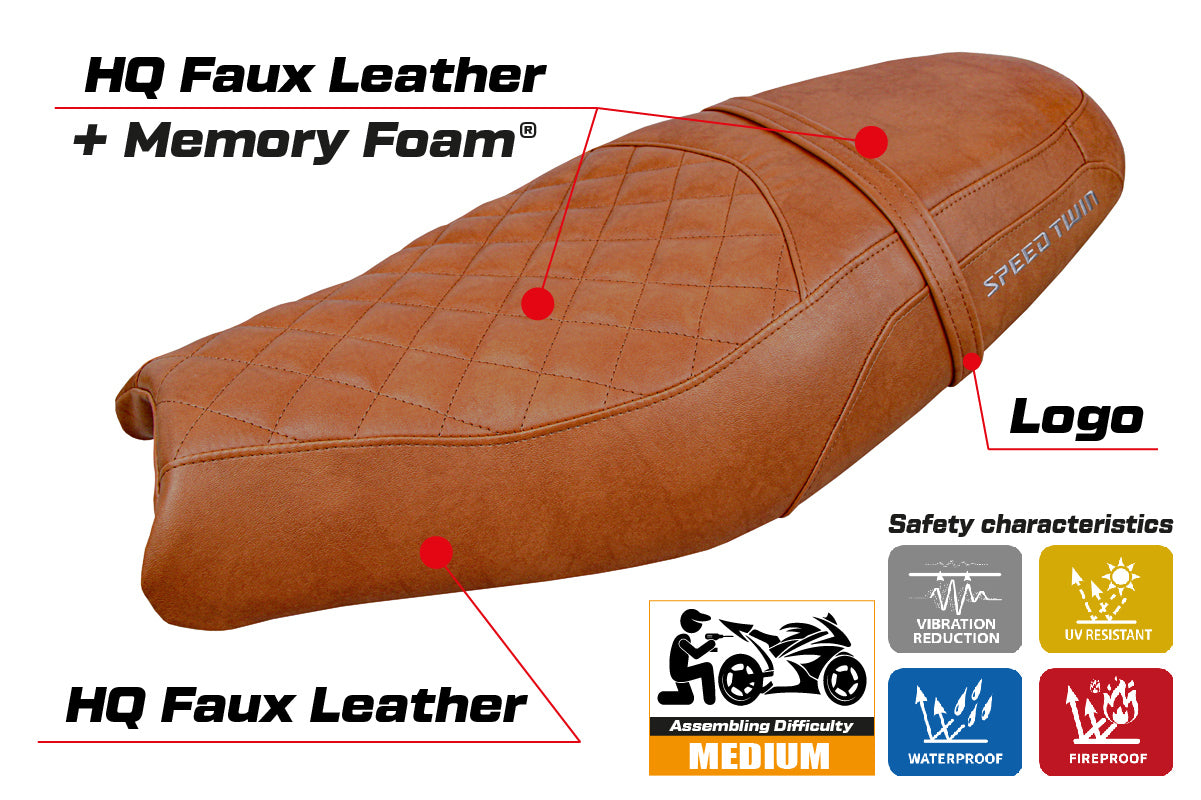 Triumph Speed Twin 900 2019-2025 Seat Cover Tappezzeria Italia Comfort Brown SE
