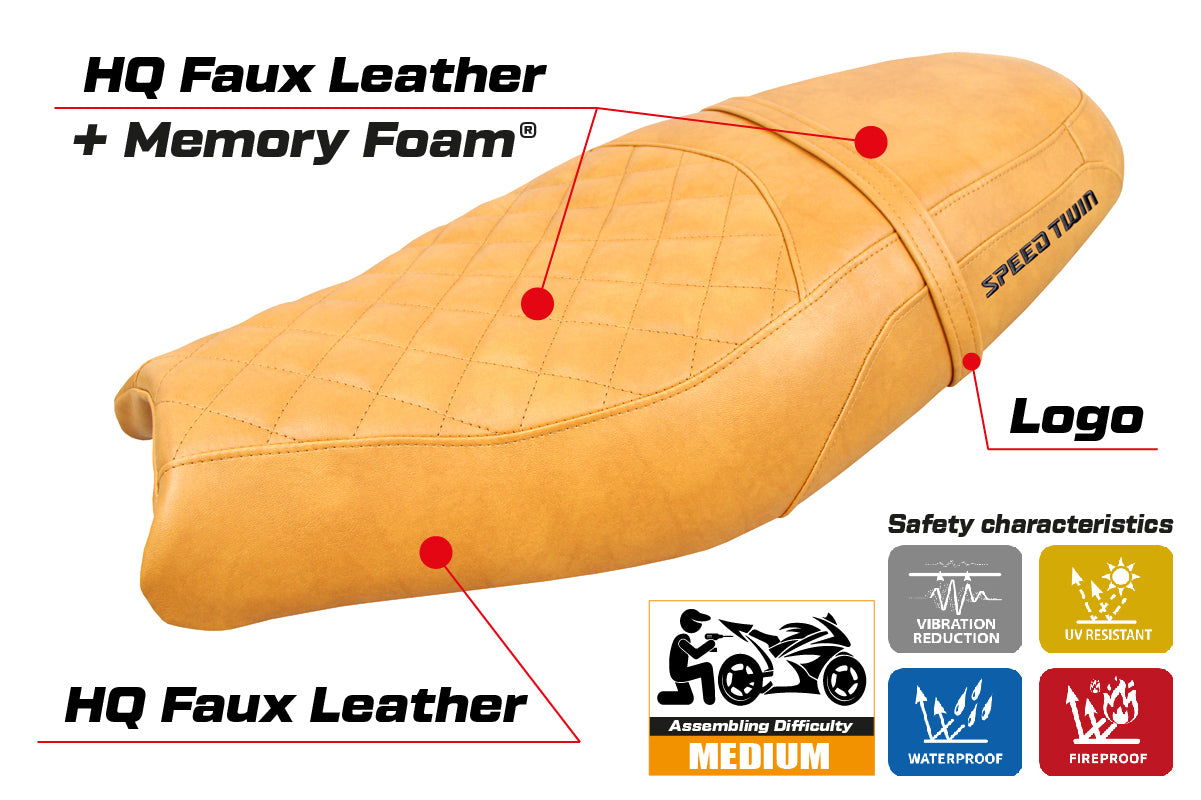 Triumph Speed Twin 900 2019-2025 Seat Cover Tappezzeria Italia Comfort in Camel SE