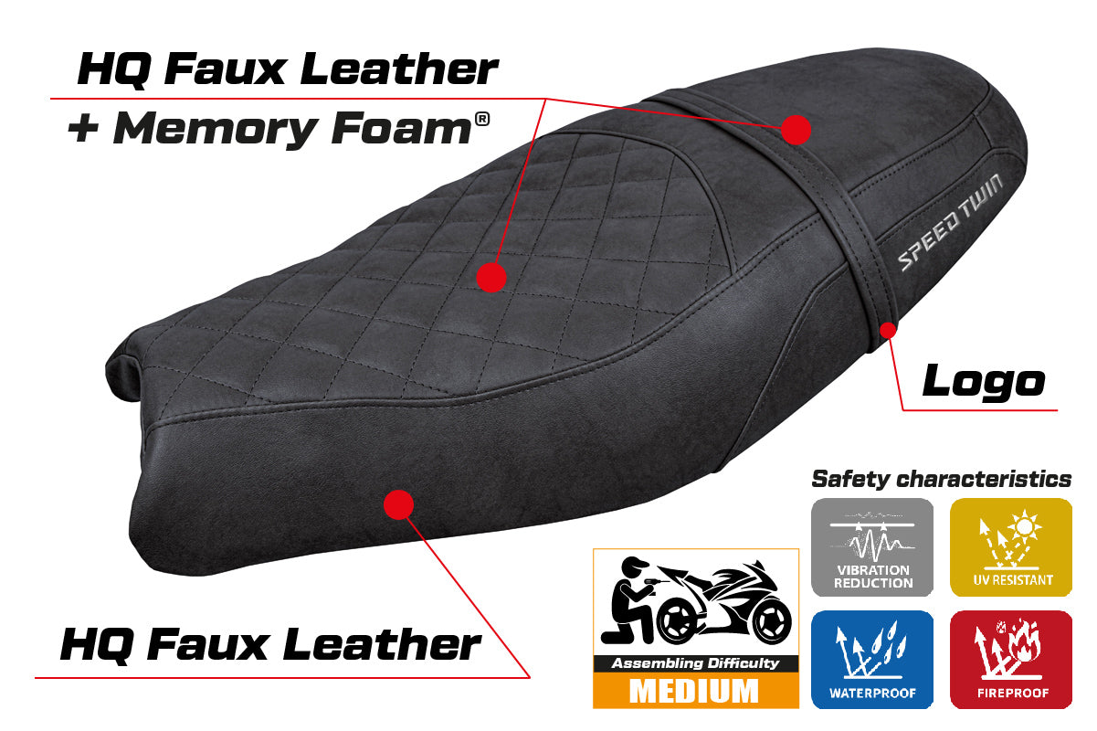 Triumph Speed Twin 900 2019-2025 Seat Cover Tappezzeria Italia Comfort Black SE