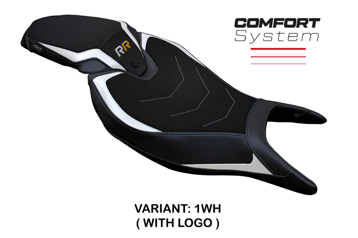 Triumph Speed Triple 1200 RR 2022-2025 Seat Cover Tappezzeria Italia Comfort in White and Black