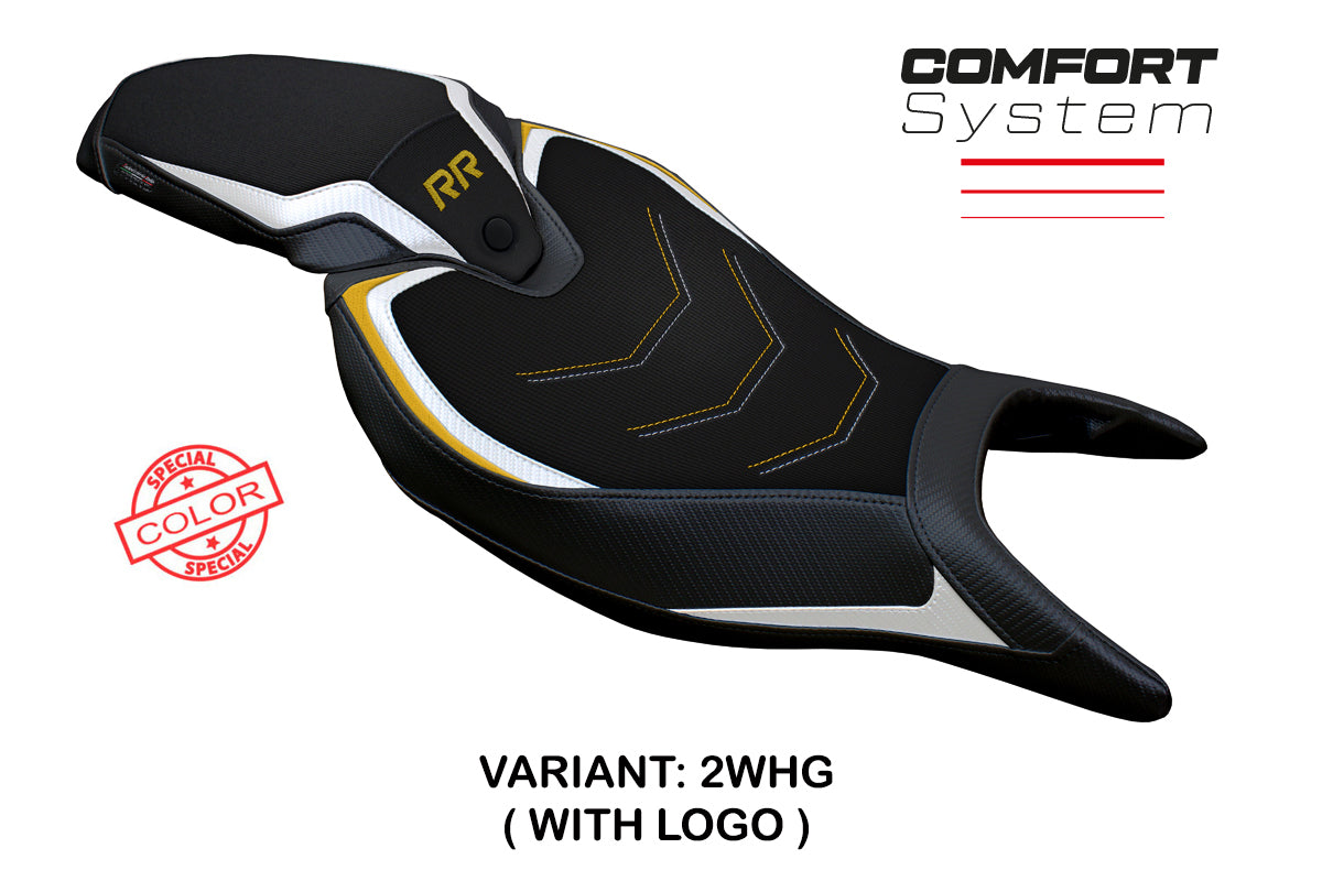 Triumph Speed Triple 1200 RR 2022-2025 Seat Cover Tappezzeria Italia Comfort in White Gold