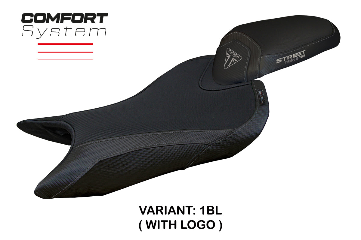 Triumph Street Triple 765 2023-2025 Seat Cover Tappezzeria Italia Comfort in Black