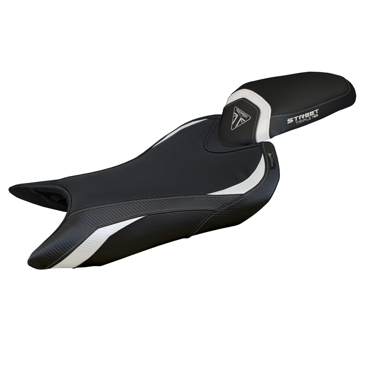 Triumph Street Triple 765 2023-2025 Seat Cover Tappezzeria Italia Comfort in White and Black